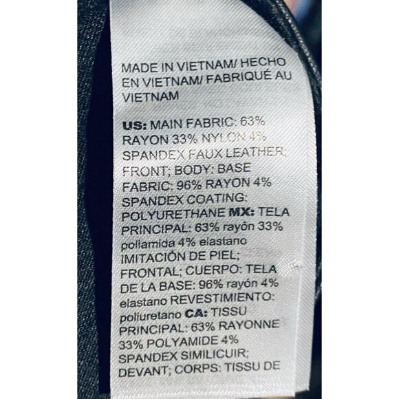 Chicos Pants Womens XL Charcoal Gray Faux Leather Front Ponte Leggings Classic - Picture 6 of 7